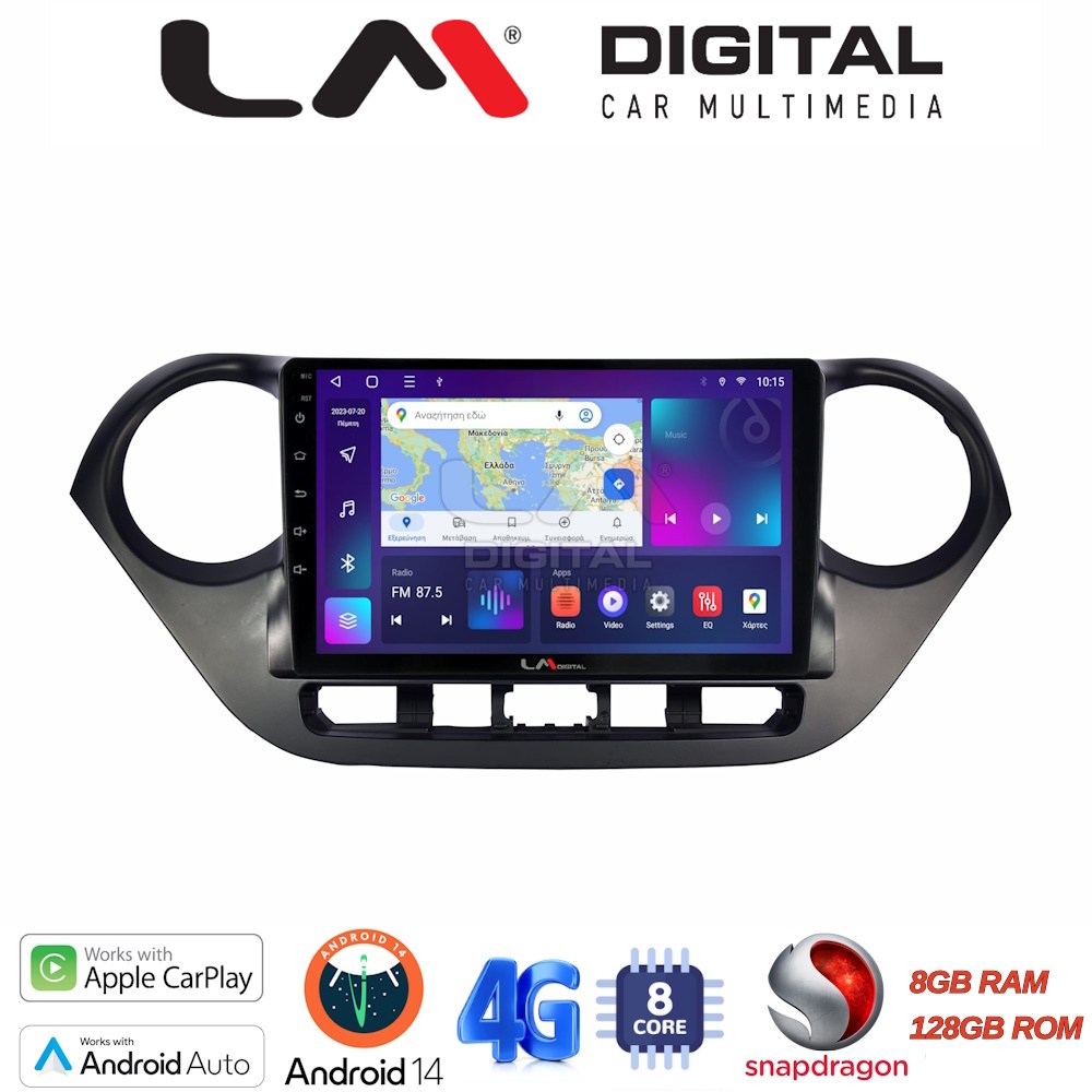 LM Digital - LM ZT8406 GPS Οθόνη OEM Multimedia Αυτοκινήτου για Hyundai i10 2014> (CarPlay/AndroidAuto/BT/GPS/WIFI/GPRS)
